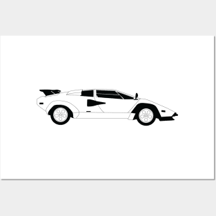 Countach Black Outline Posters and Art